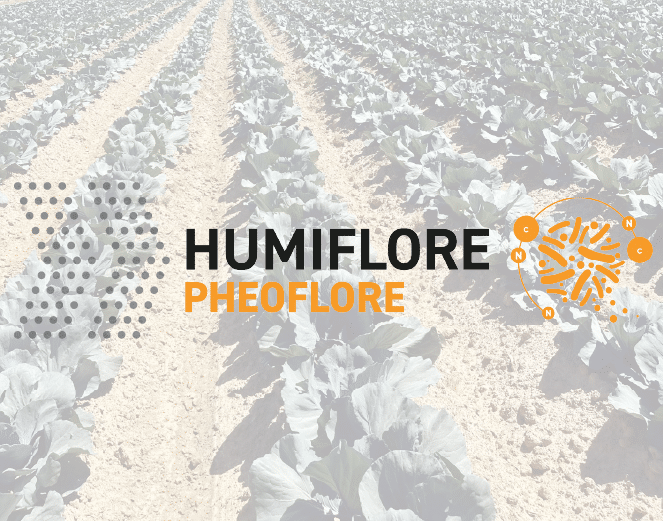 HUMIFLORE logo over farm field.