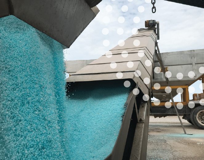 Fertilizer being loaded.