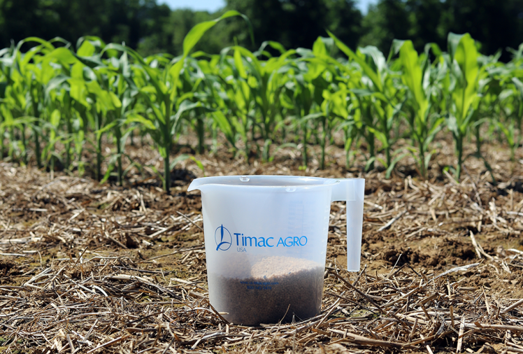 TIMAC AGRO granular fertilizer in the field